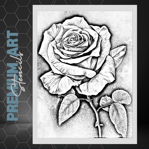 Rose HD Stencil with tutorial – HD Stencils LLC