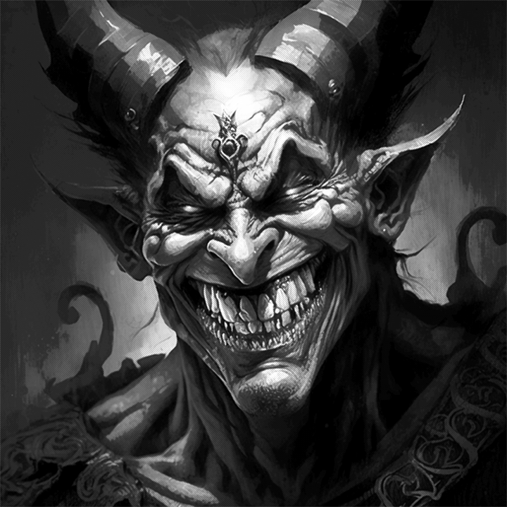 Sinister Demon's Sneer HD Stencil