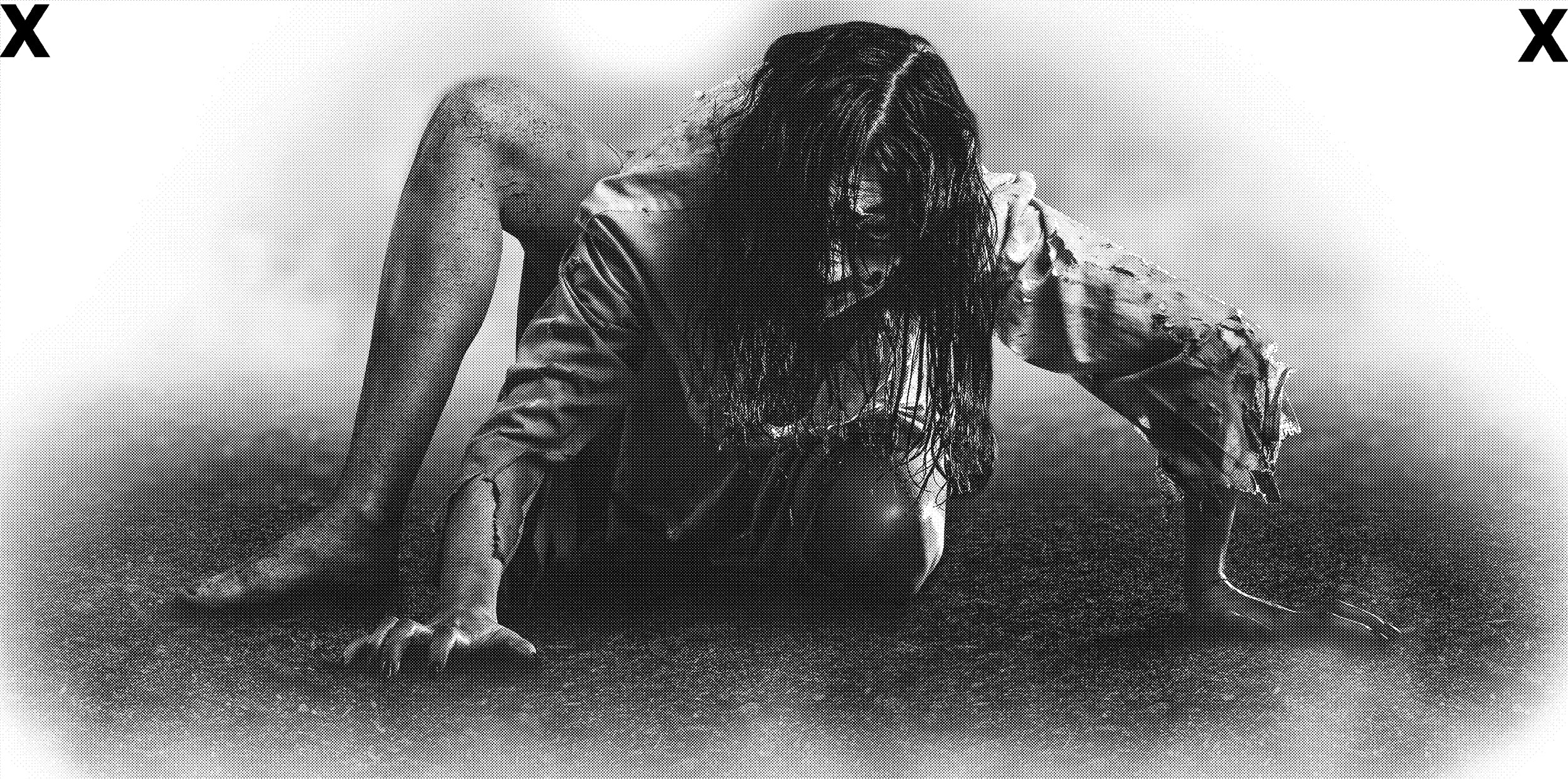 most creepy exorcist looking dead girl attack High Detail Airbrush stencil HD stencils