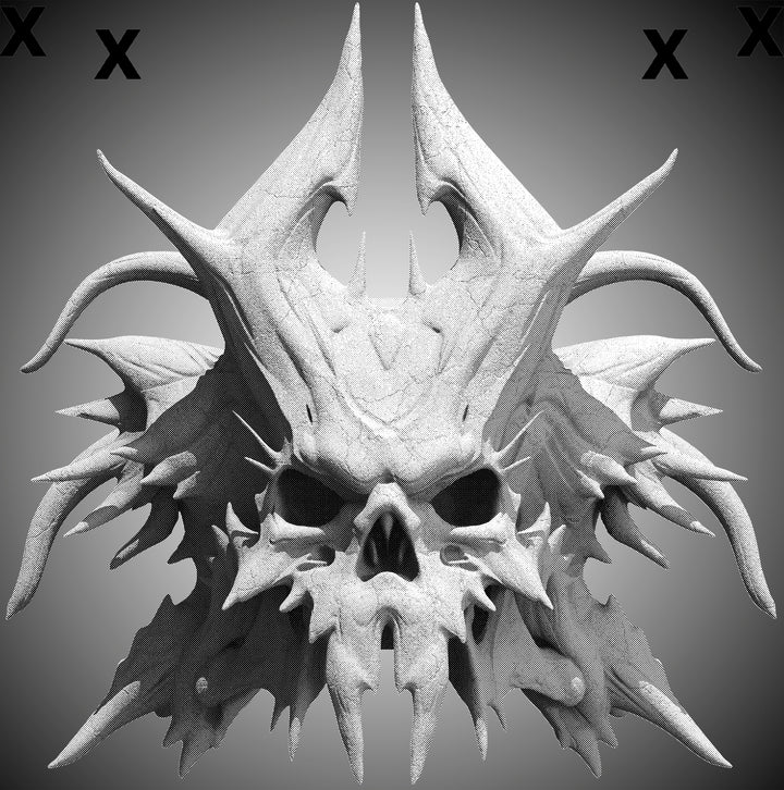 Dry monster skull - alien skull   - Airbrush Stencil