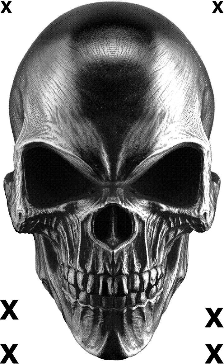 Heavy metal death skull front view - Airbrush stencil