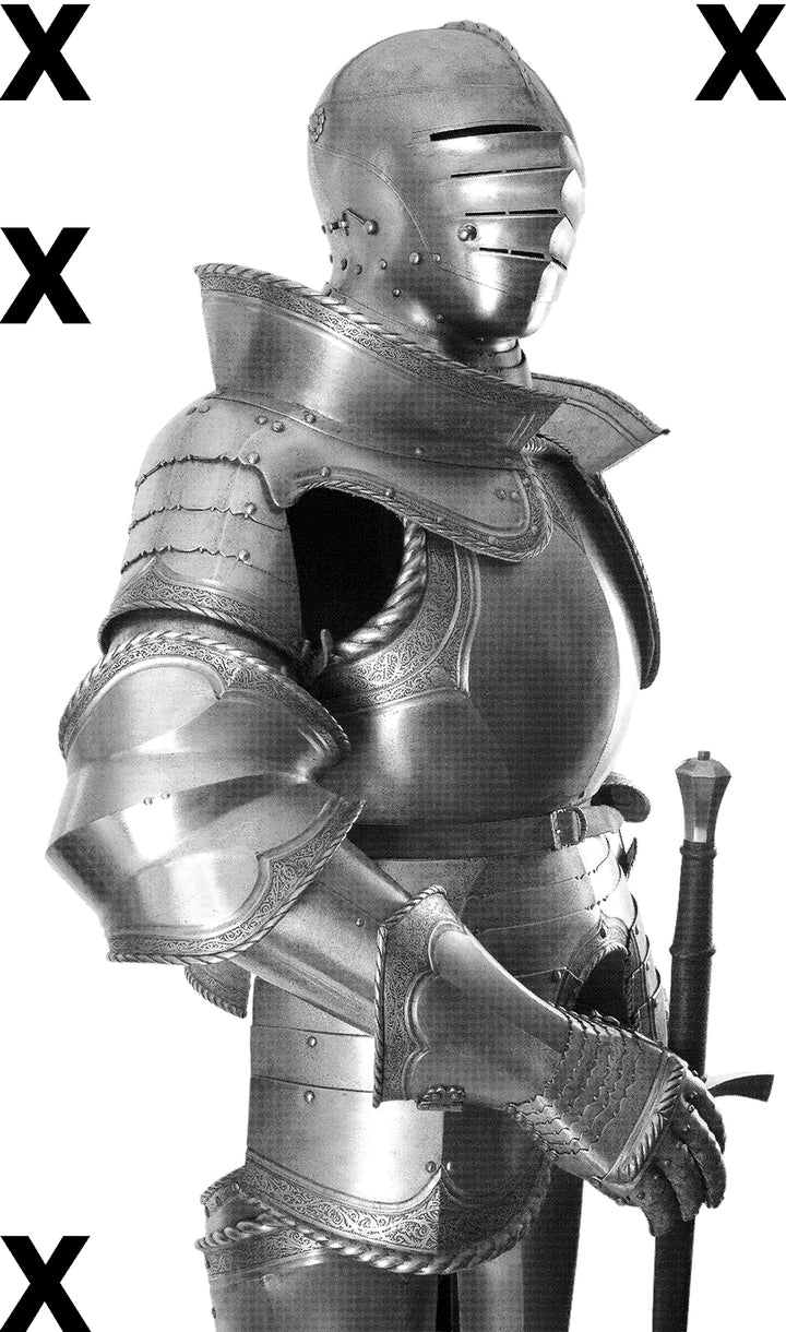 Medieval knight in shiny armour plate - Airbrush Stencils