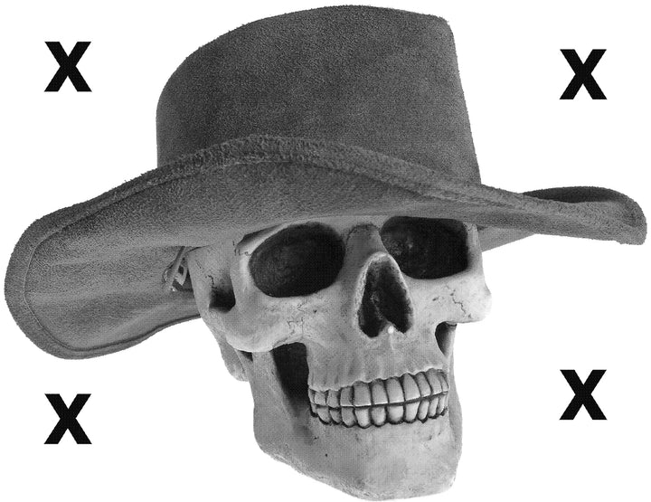 Skull stencil for airbrushing- Skull with cowboy hat airbrush stencil ppp