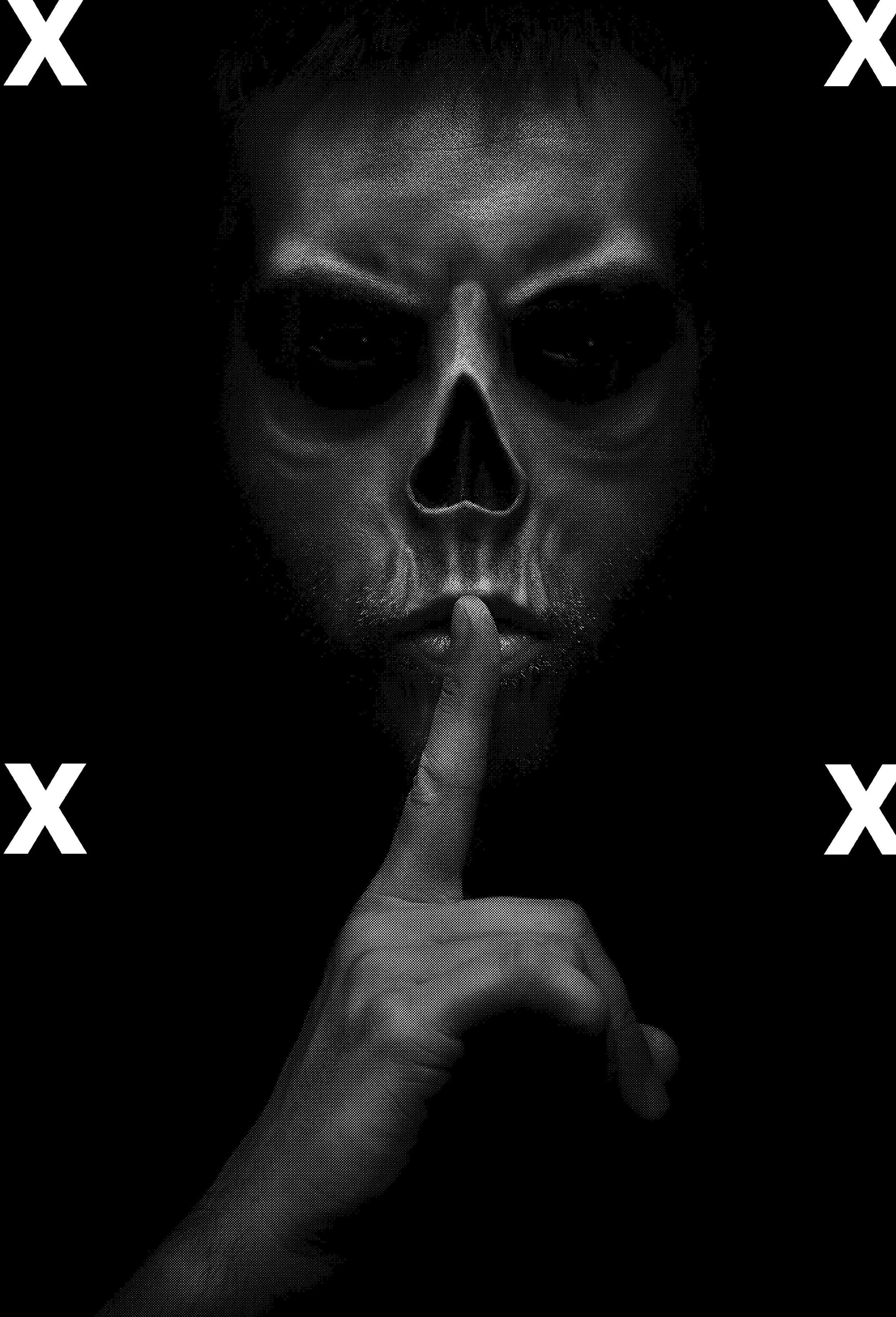 Phantom skull- Be quiet- Airbrush stencil