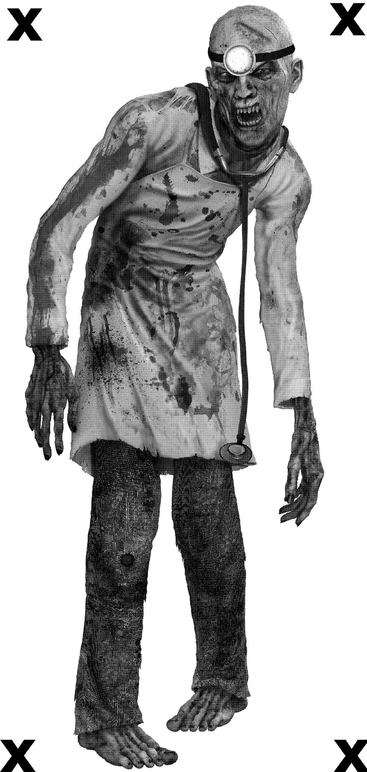 High Detail Airbrush stencil HD stencils  of a doctor zombie 