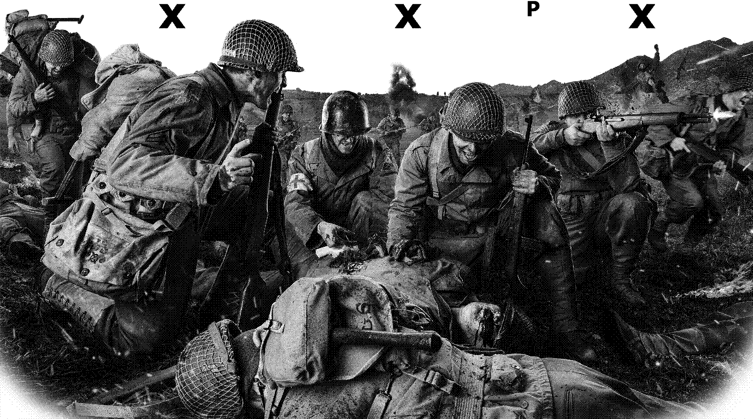 WW2 rescuing wounded under fire - Airbrush Stencil