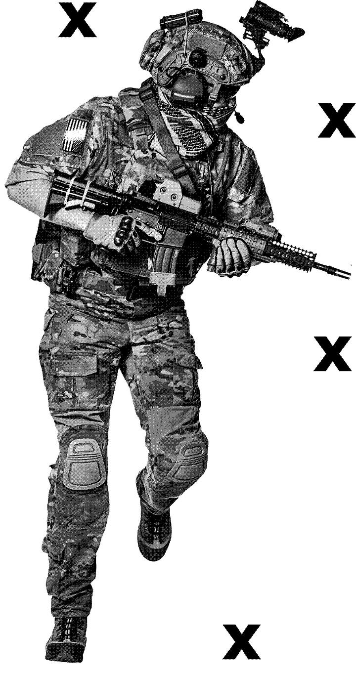 Running soldier - Army - Airbrush Stencil
