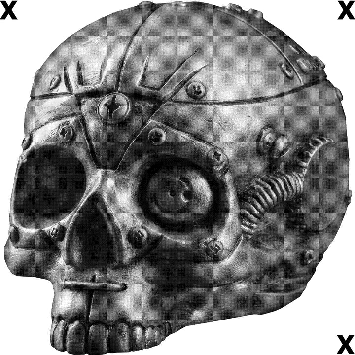 Skull with mechanisms style of Steam punk - Airbrush Stencil